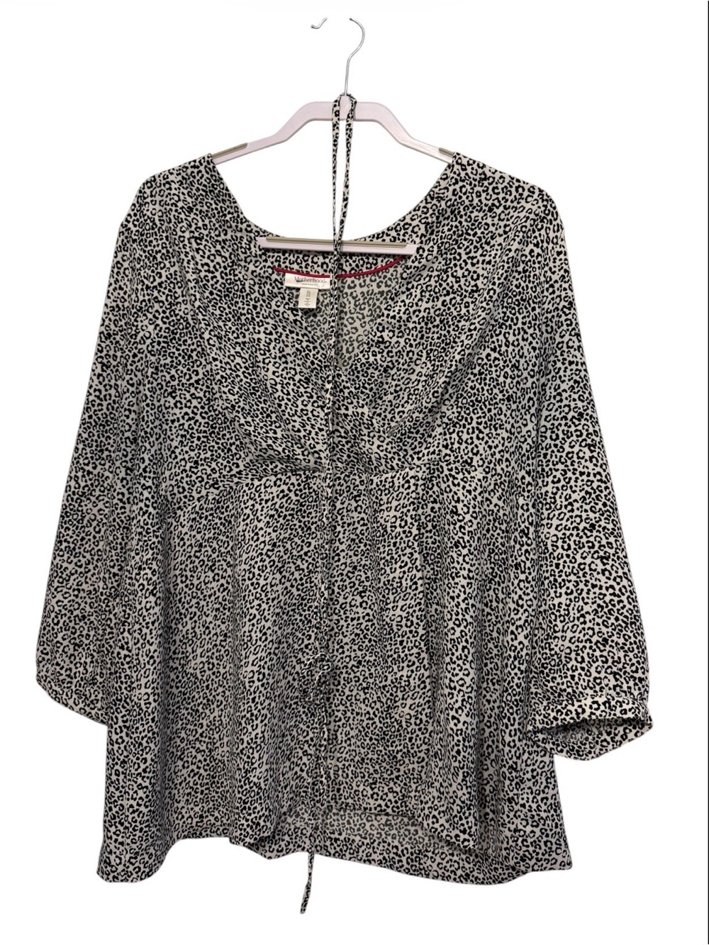 Motherhood Maternity Black & White Leopard Babydoll Maternity Top